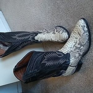 Python  Tony Lama cowboy boots